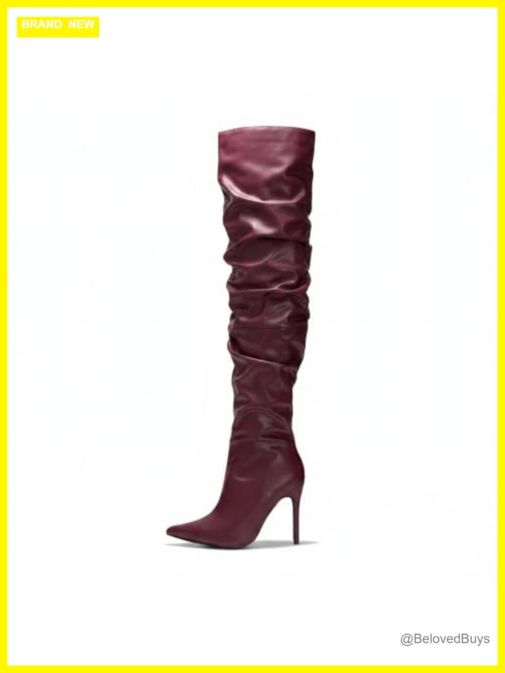Womens Pointed Toe Thigh High Slouch Over the Knee Heeled Boots Cushioned